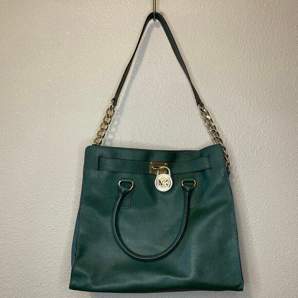 Michael Kors Hamilton Satchel Large Tote Bag W/ Gold Detail - Picture 1 of 13
